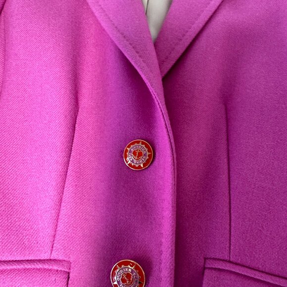 J crew pink wool fitted blazer with gold buttons size 2 - Picture 2 of 15